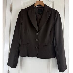 The Limited Women's Dark Brown Blazer Suit Jacket Polyester Rayon Stretch Size 4